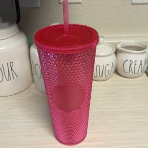Hot pink bling cup